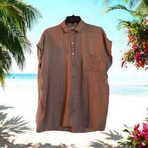 Griffin‎ Paris oversized tunic top with belt loop Women’s Size L Large